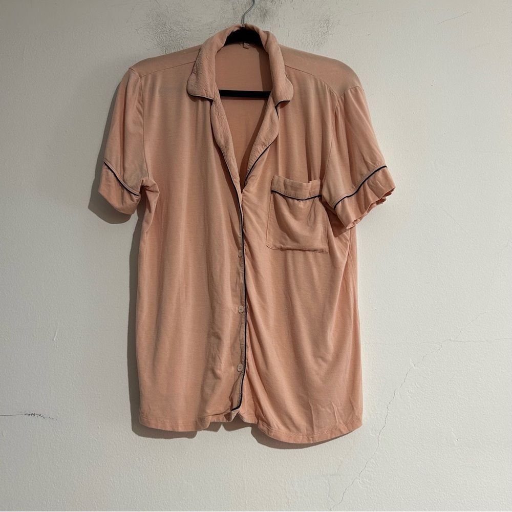 Eberjey Gisele Tencel Modal Peach Short Sleeve Pajama Top Size Small